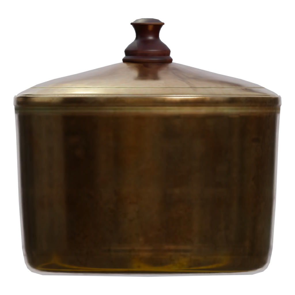Left view of the Brass Pot 3D model