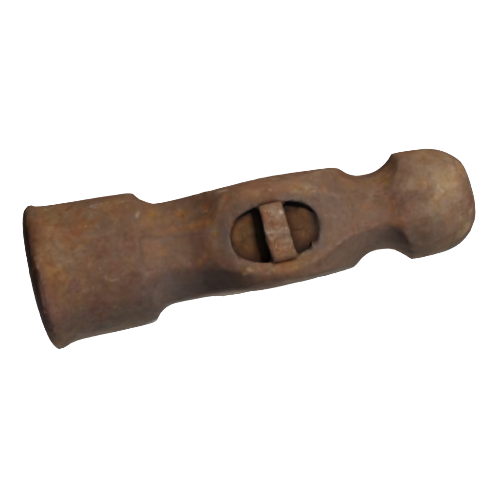Top view of the Ball Peen Hammer PBR 3D model