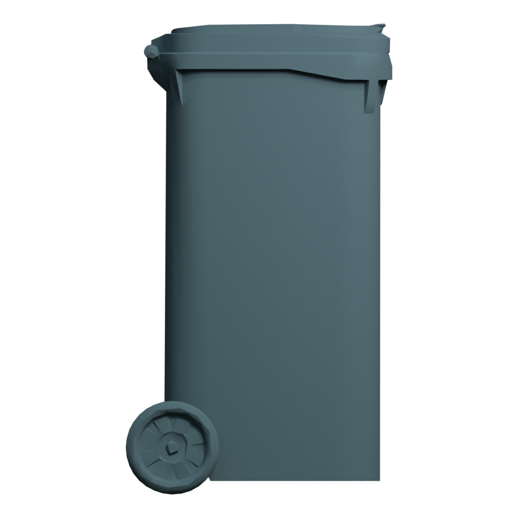 Back view of the Trash Can 3D model