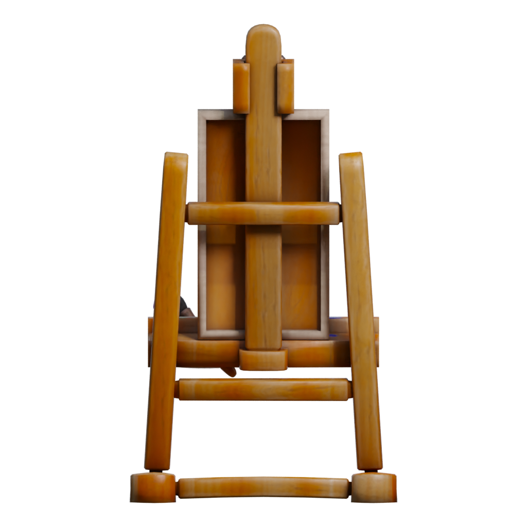 Back view of the Easel Cartoon 3D model