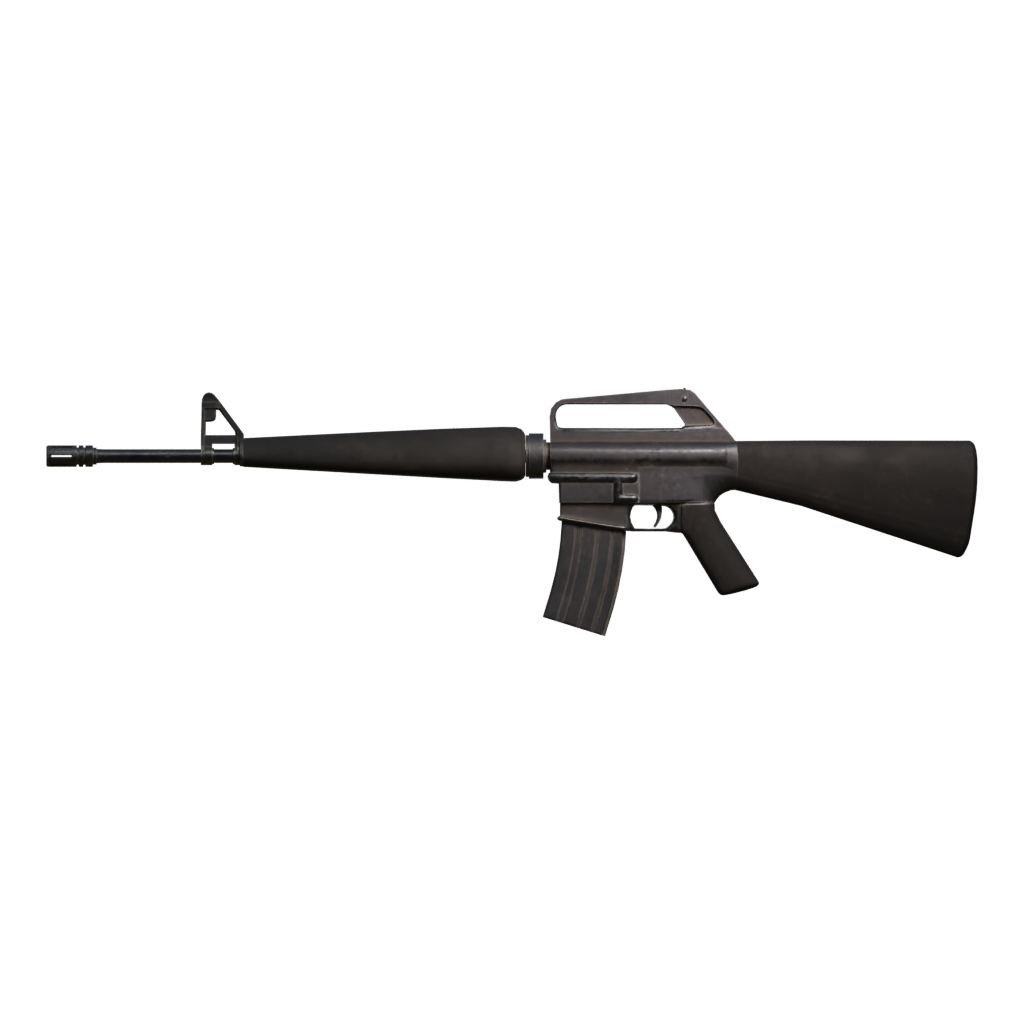 Back view of the M-16 Gun Free Model 3D model