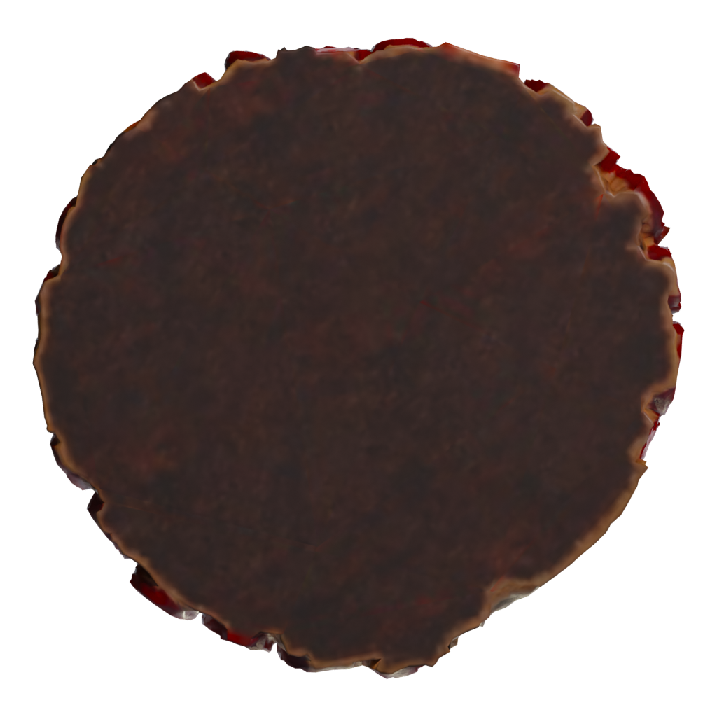 Bottom view of the Strawberry Chocolate Cake 3D model