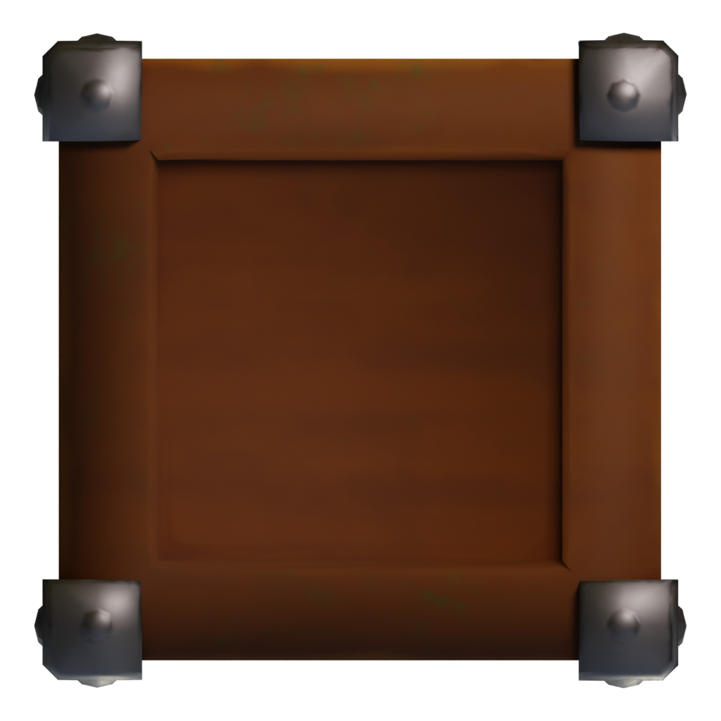 Bottom view of the Wood Crate 3D model
