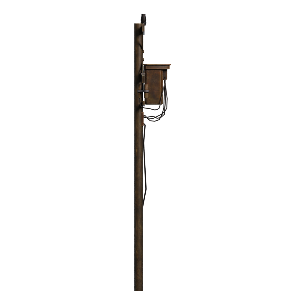 Right view of the Power Line Post 3D model