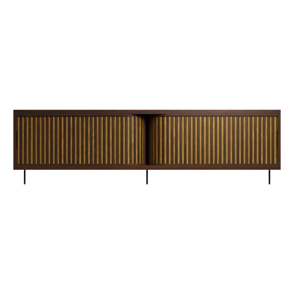 Front view of the Modern Wooden Cabinet 3D model