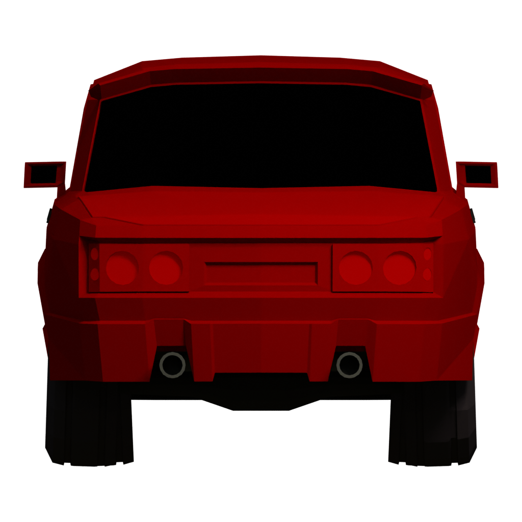 Back view of the Starter Car 3D model