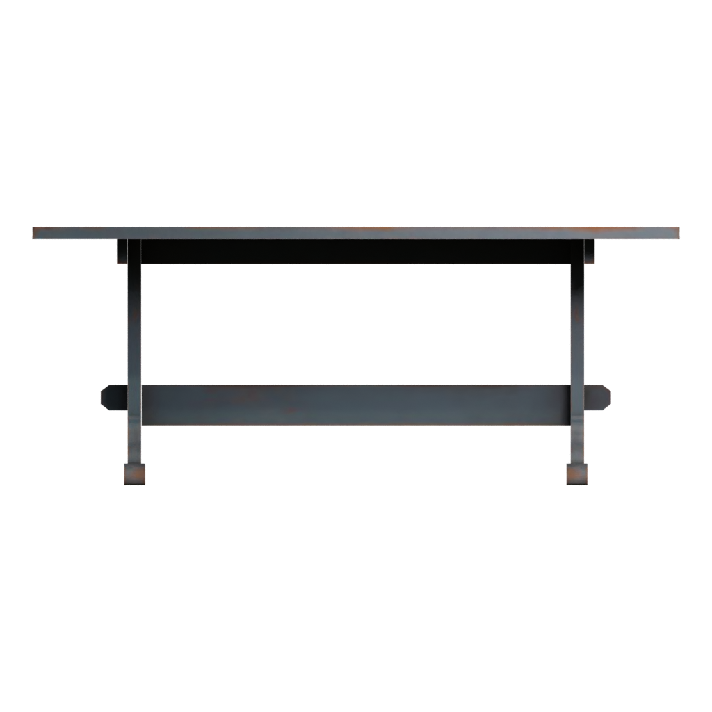 Back view of the Painted Wooden Table 3D model