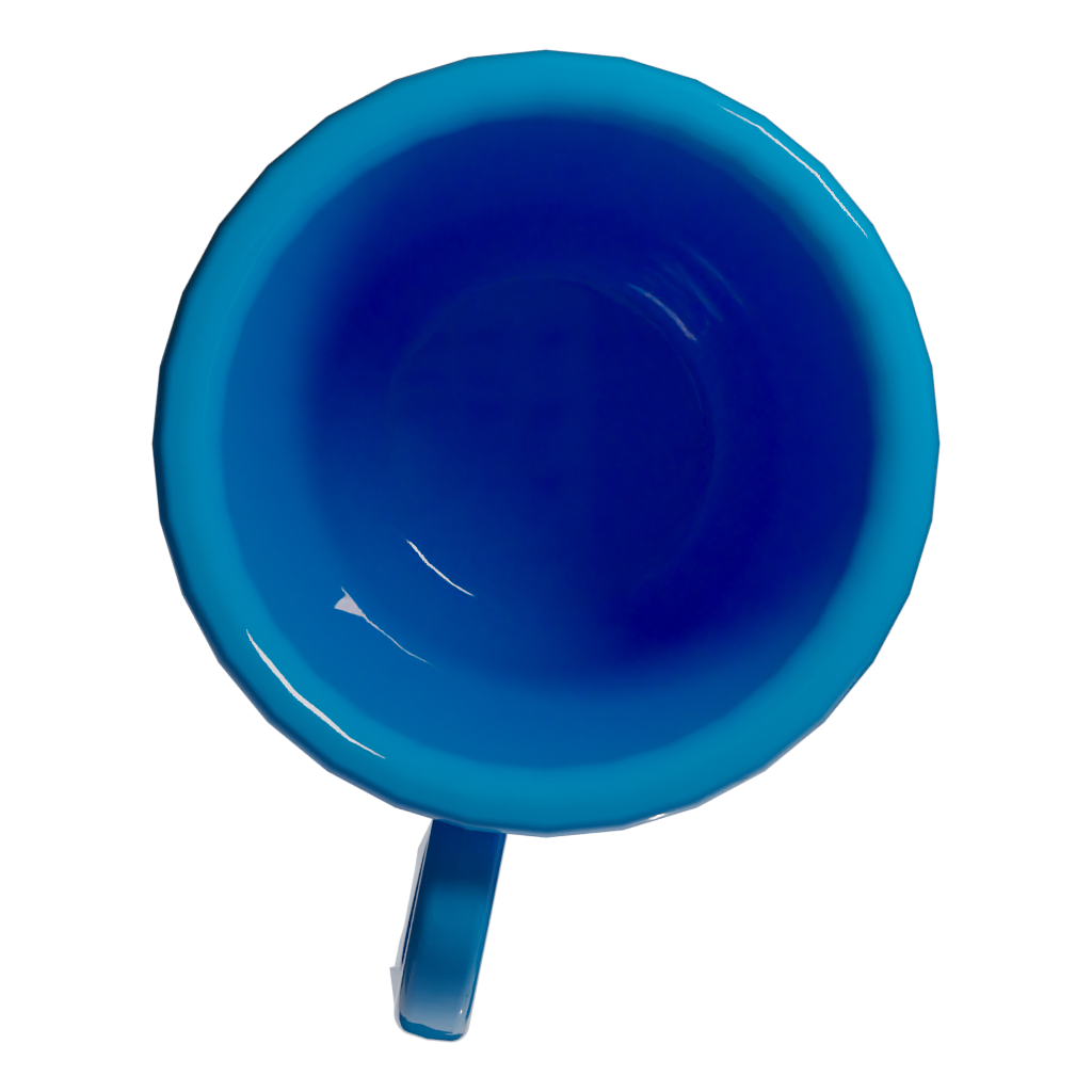 Top view of the Middle Poly Mug 3D model