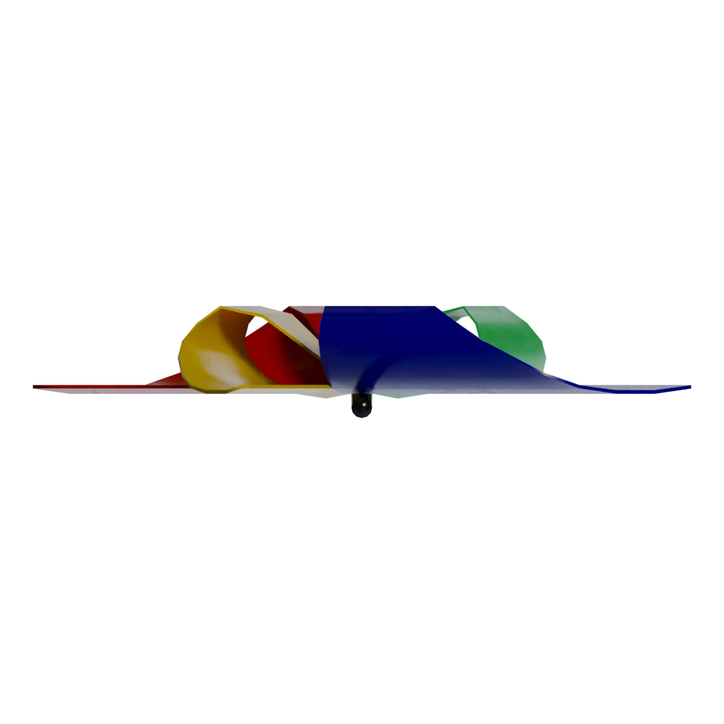 Bottom view of the Pinwheel 3D model