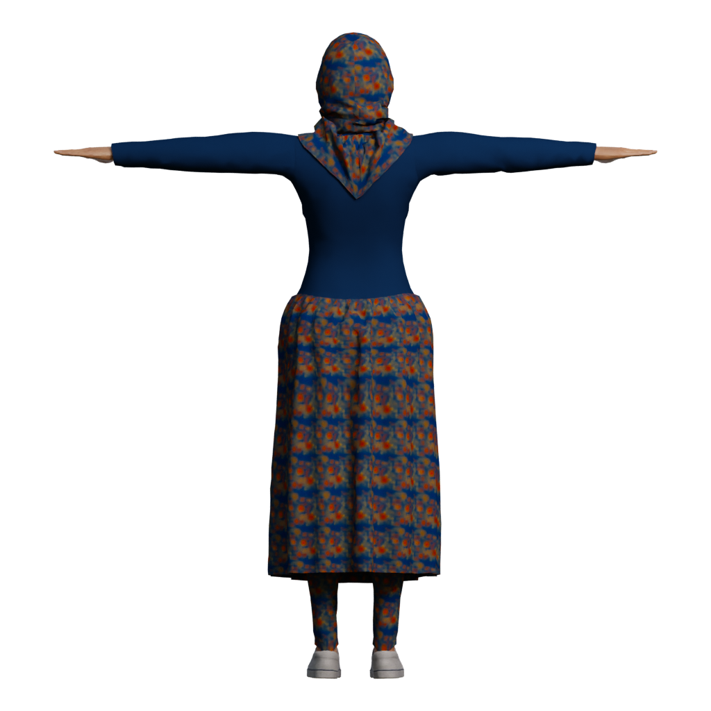 Back view of the Hejab 3D model