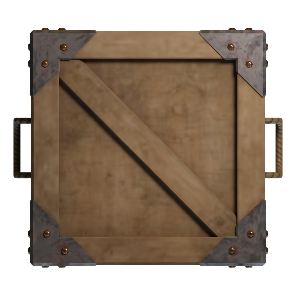 Top view of the Low Poly Wooden Crate 3D model