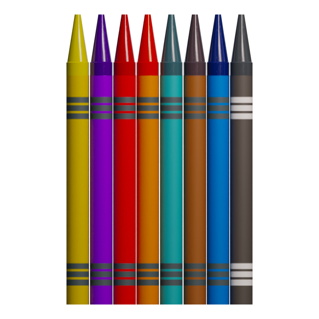 Back view of the Crayons 3D model