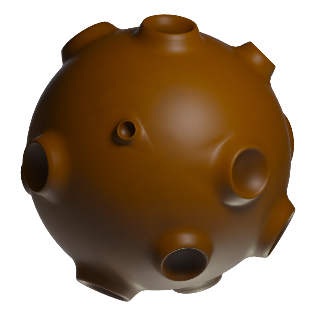 Bottom view of the Moon 3D model