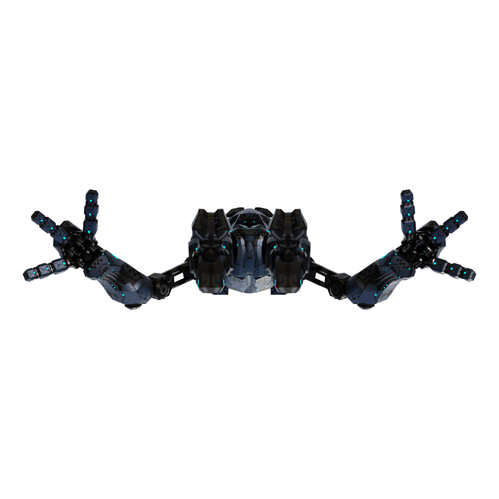 Bottom view of the Androide 3D model