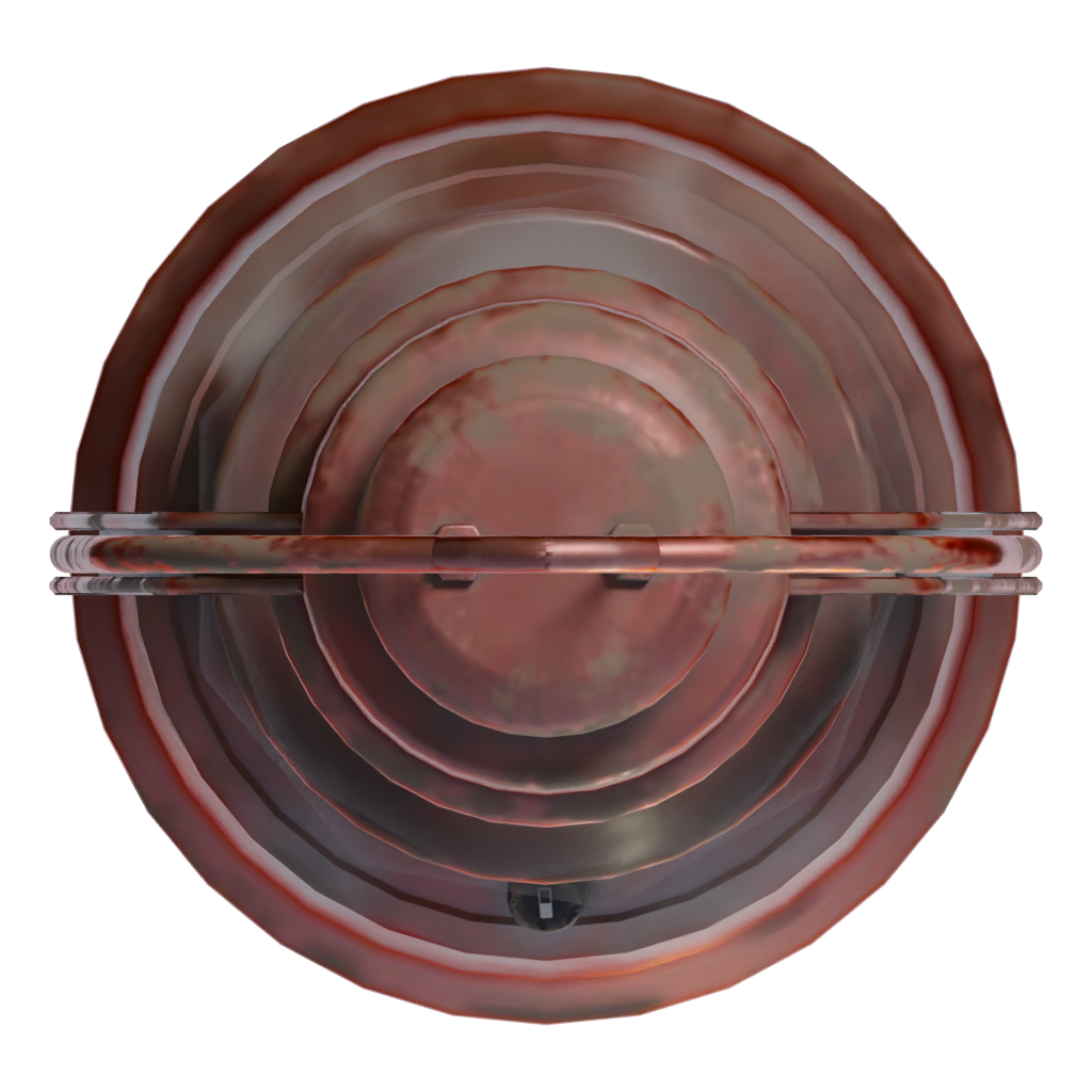 Top view of the Old Lantern PBR 3D model