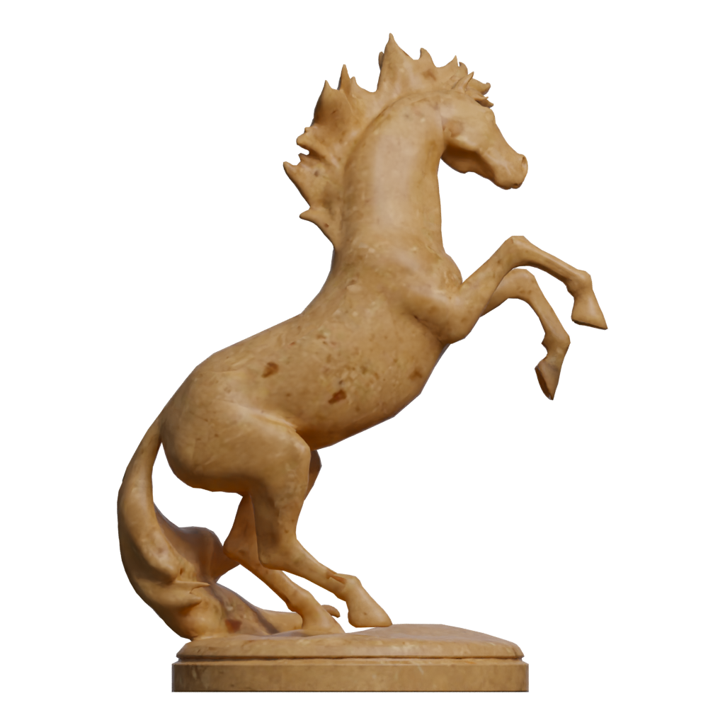 Back view of the Horse Statue 3D model