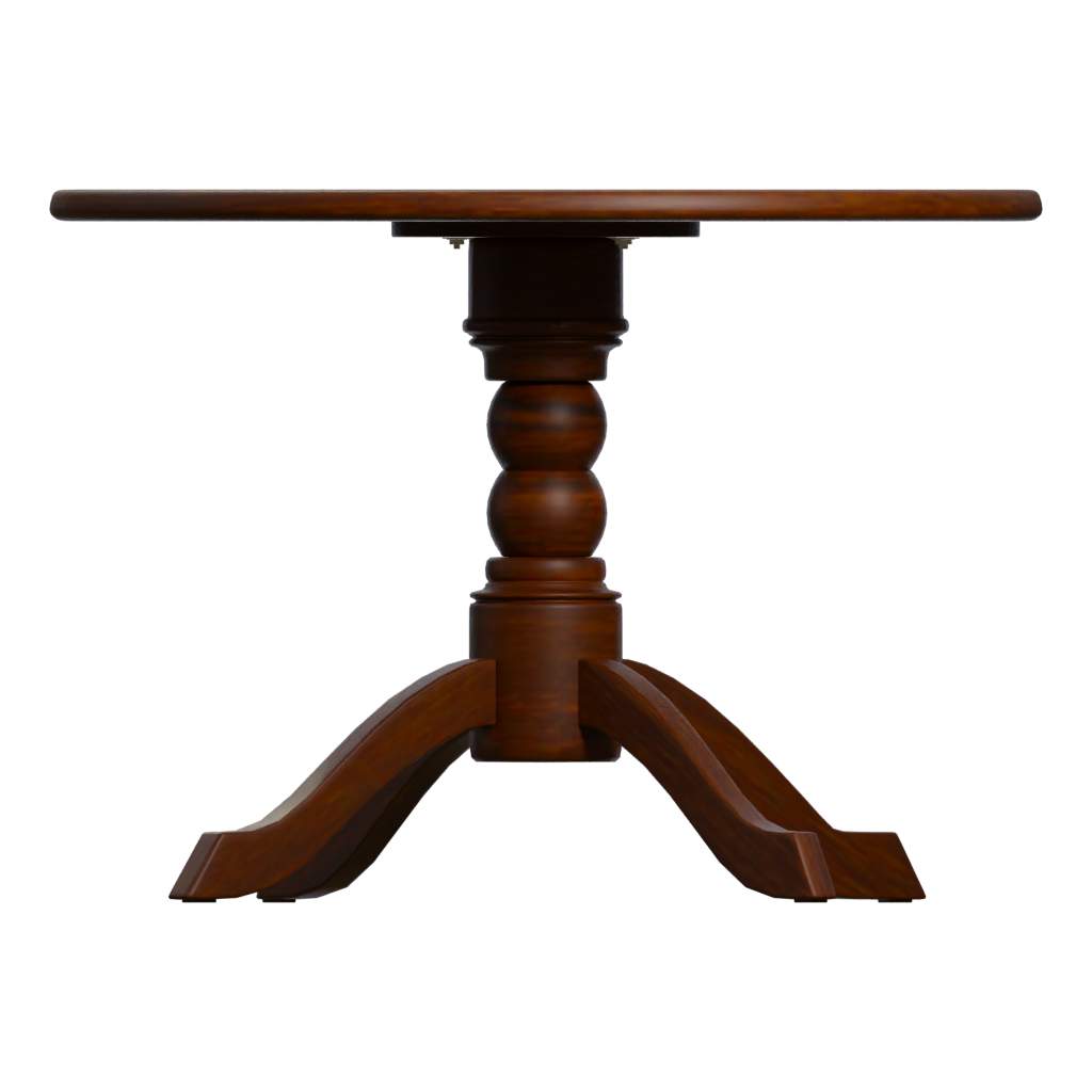 Right view of the Round Wooden Table 3D model