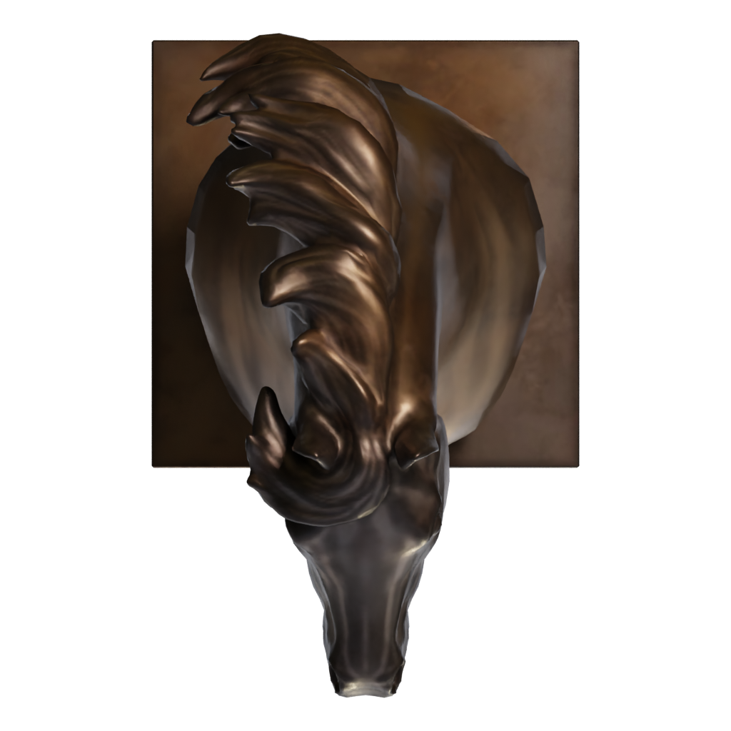 Top view of the Horse Head 3D model
