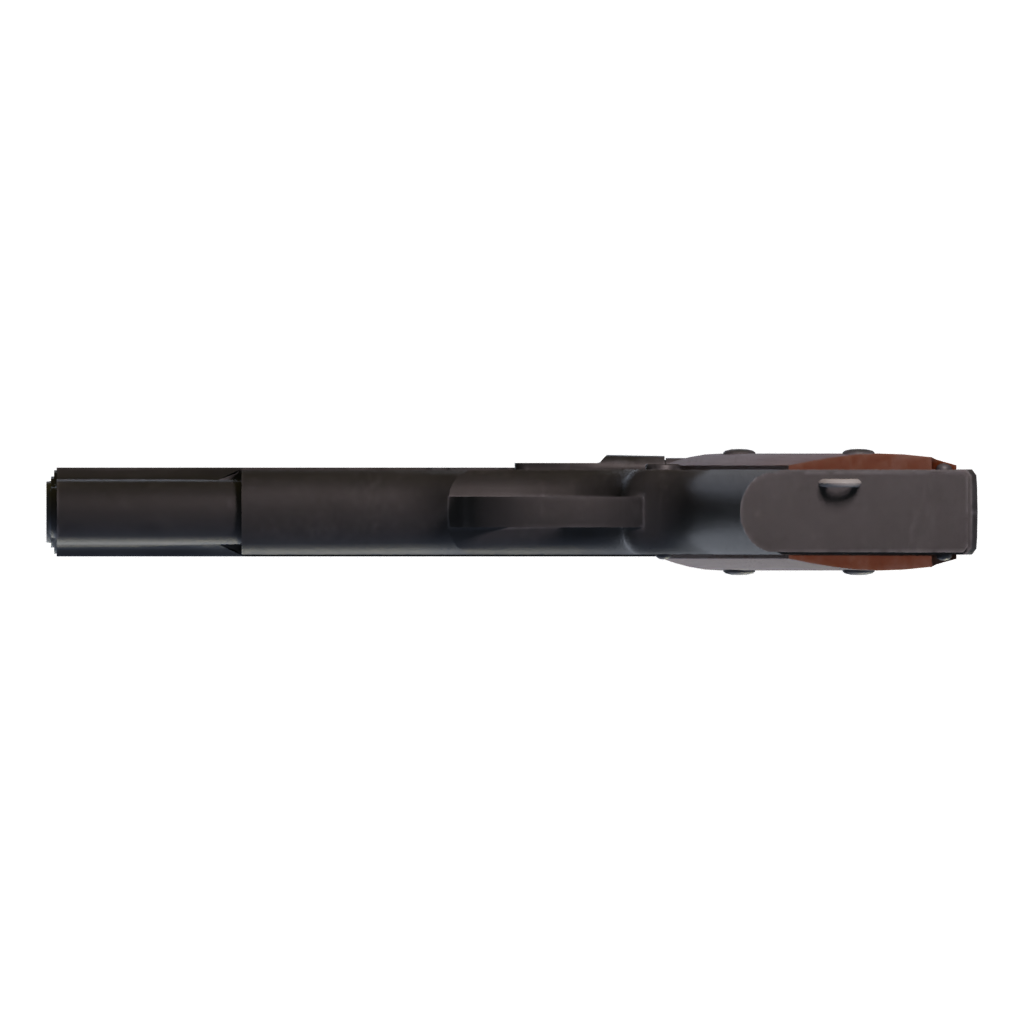Bottom view of the Pistol M1911 Asset Weapon 3D model
