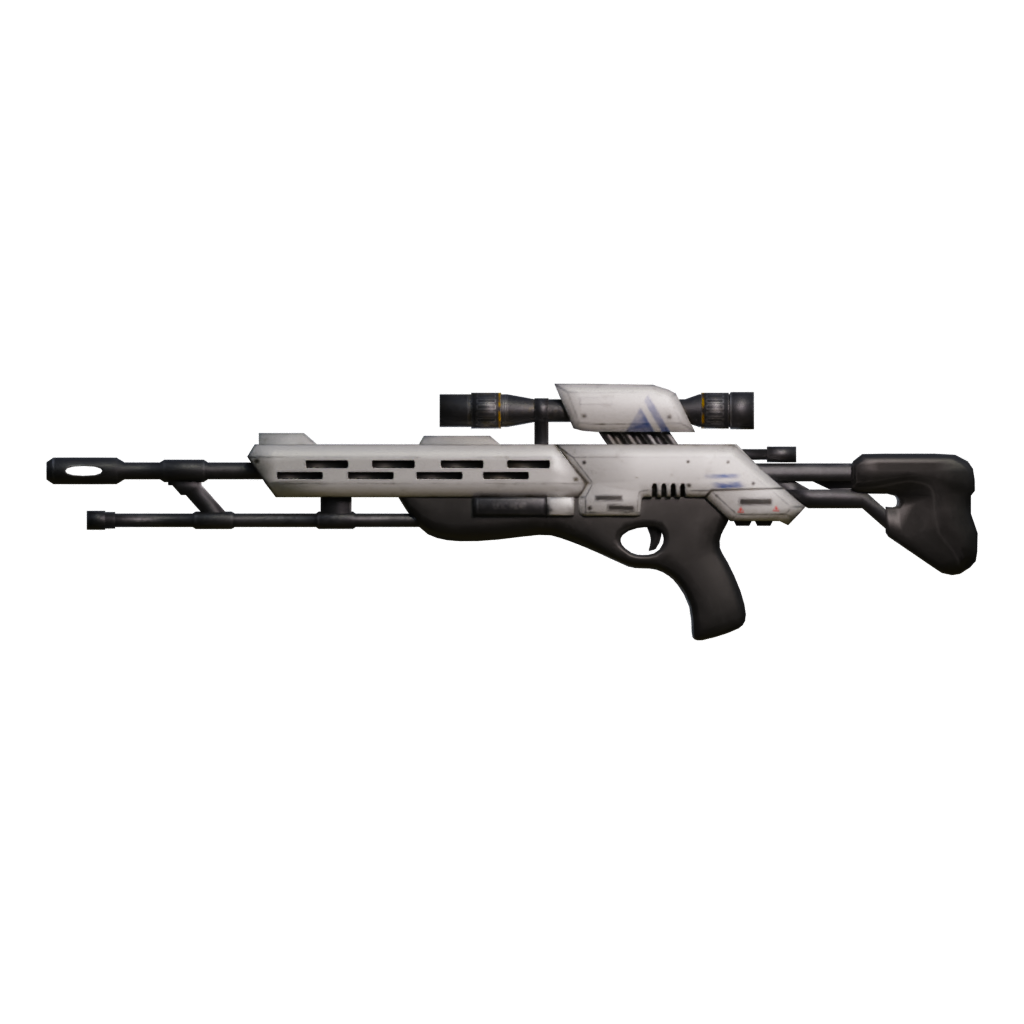 Back view of the Viper Sniper Rifle 3D model