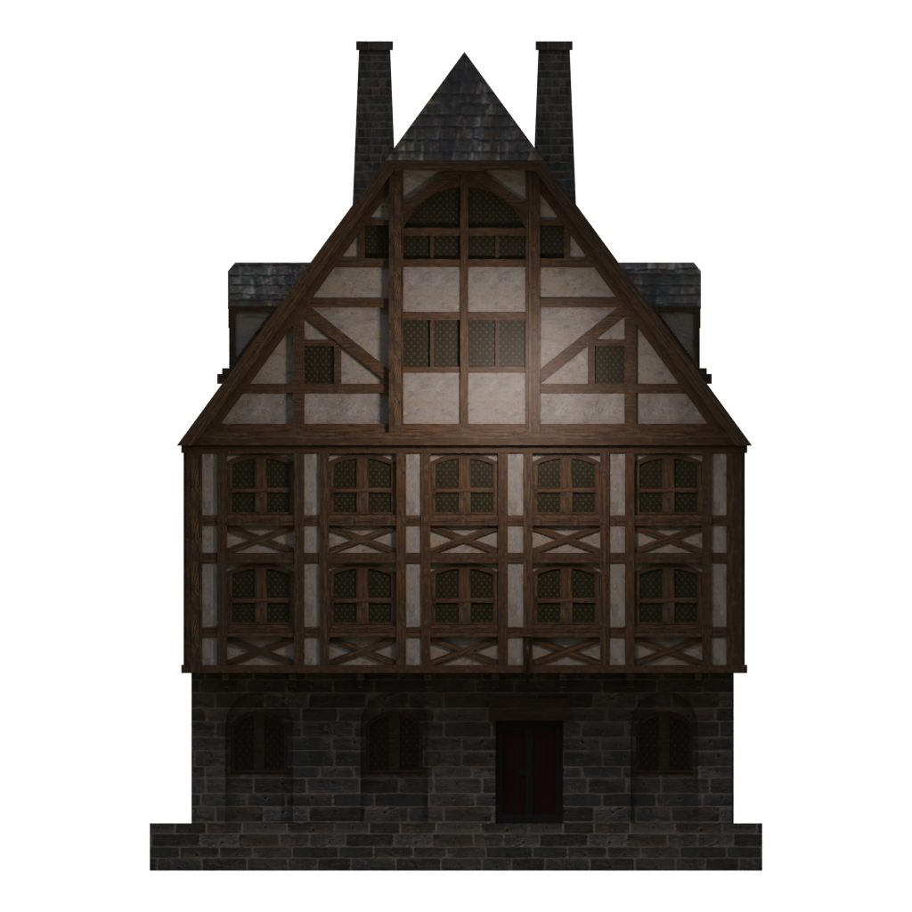 Right view of the Medieval High House2 3D model