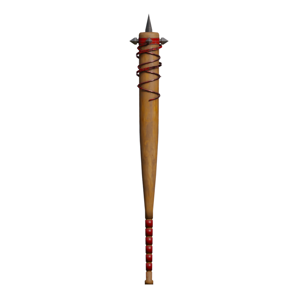 Back view of the Post Apocalyptic Baseball Bat 3D model