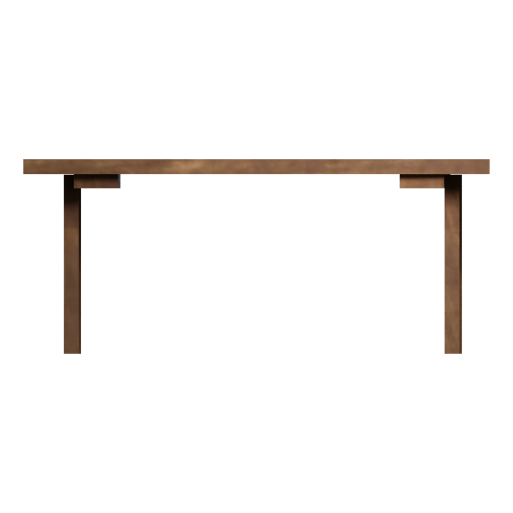 Back view of the Wooden School Desk 3D model