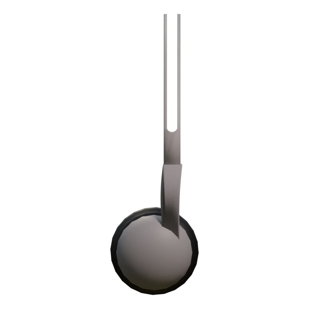 Right view of the Low Polygon Headphone 3D model