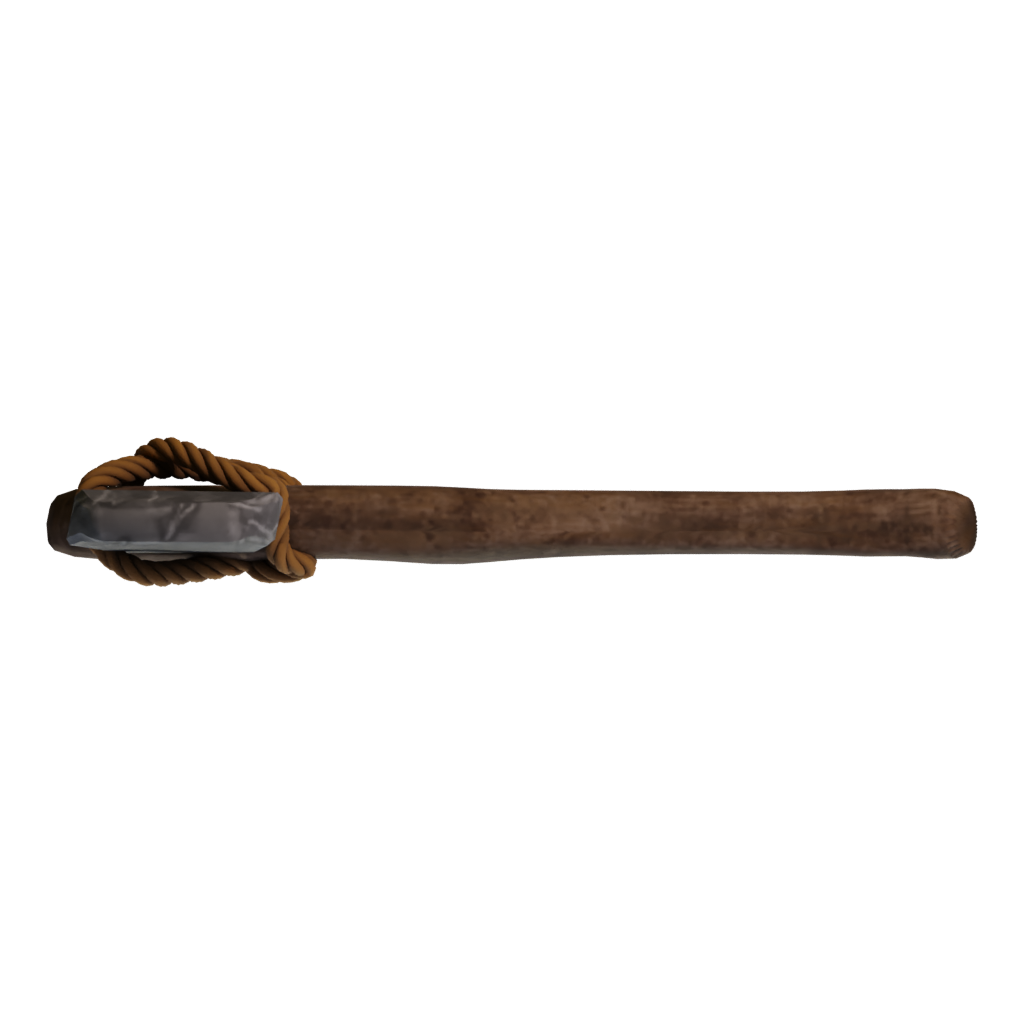 Bottom view of the Stone Axe 3D model