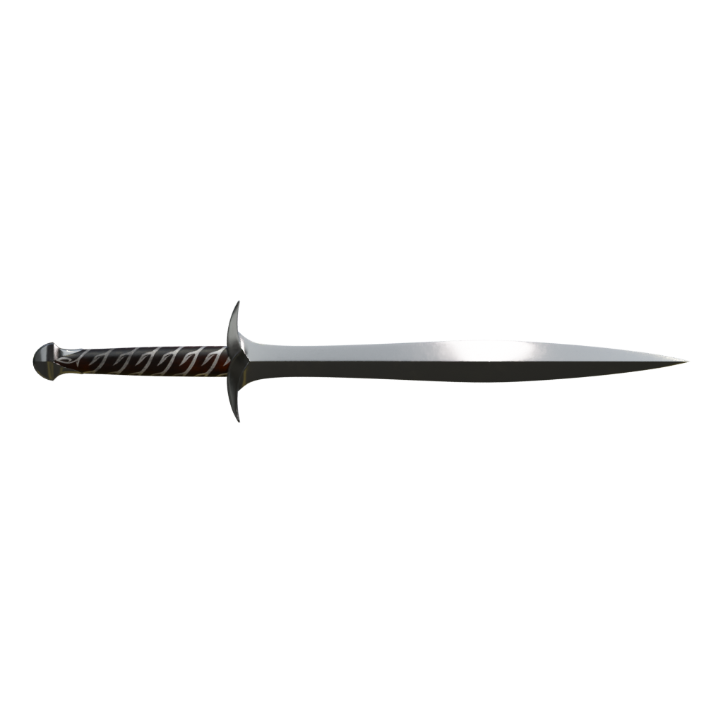 Front view of the Sting Sword 3D model