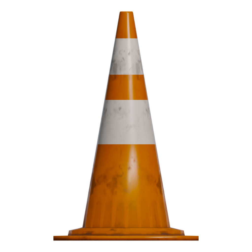 Front view of the Traffic Cone 3D model