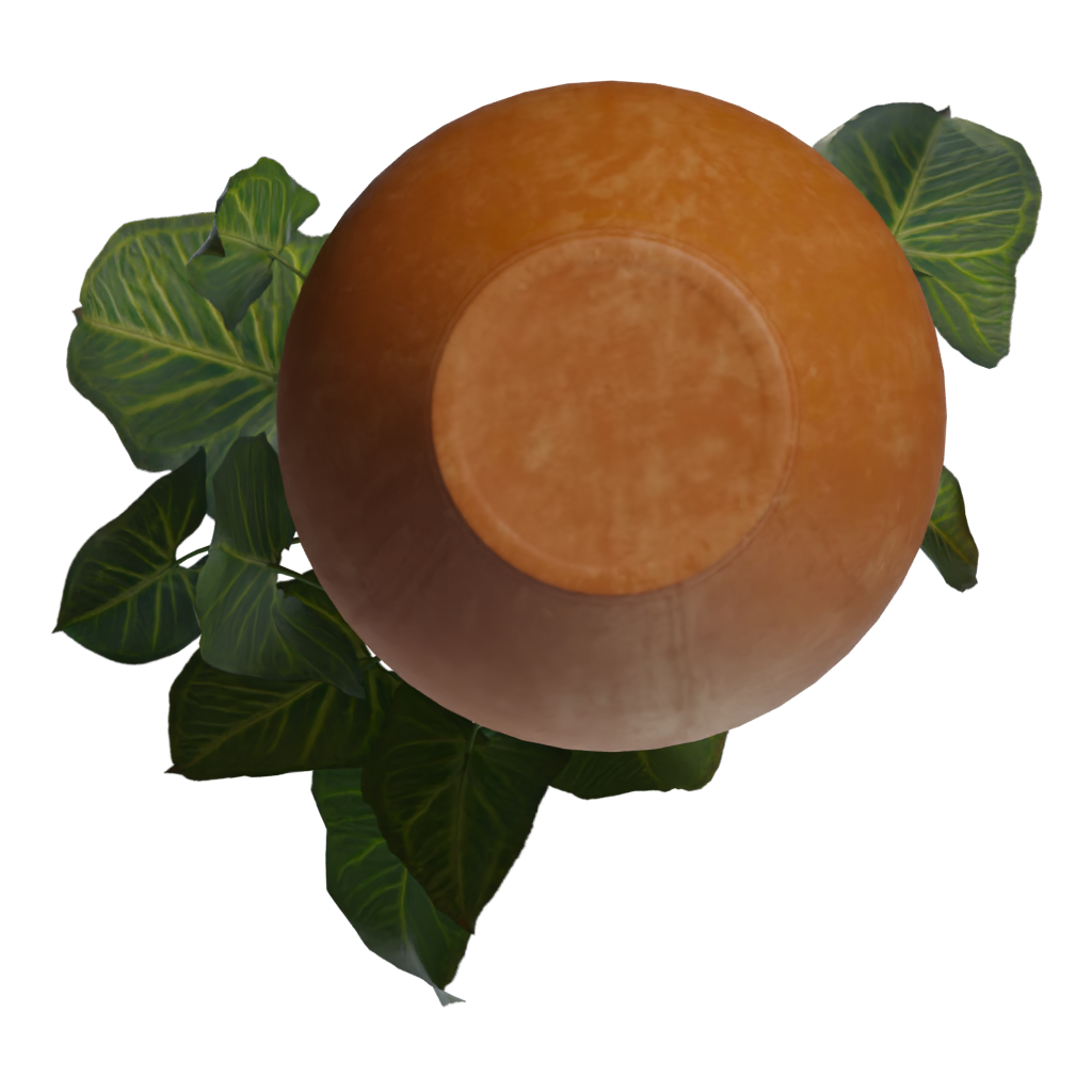 Bottom view of the Potted Plant 3D model