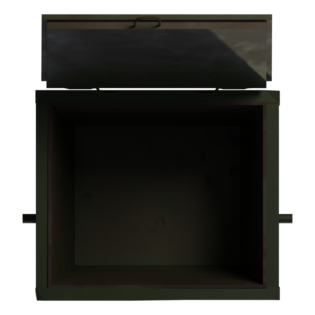 Top view of the Dumpster Low Poly 3D model