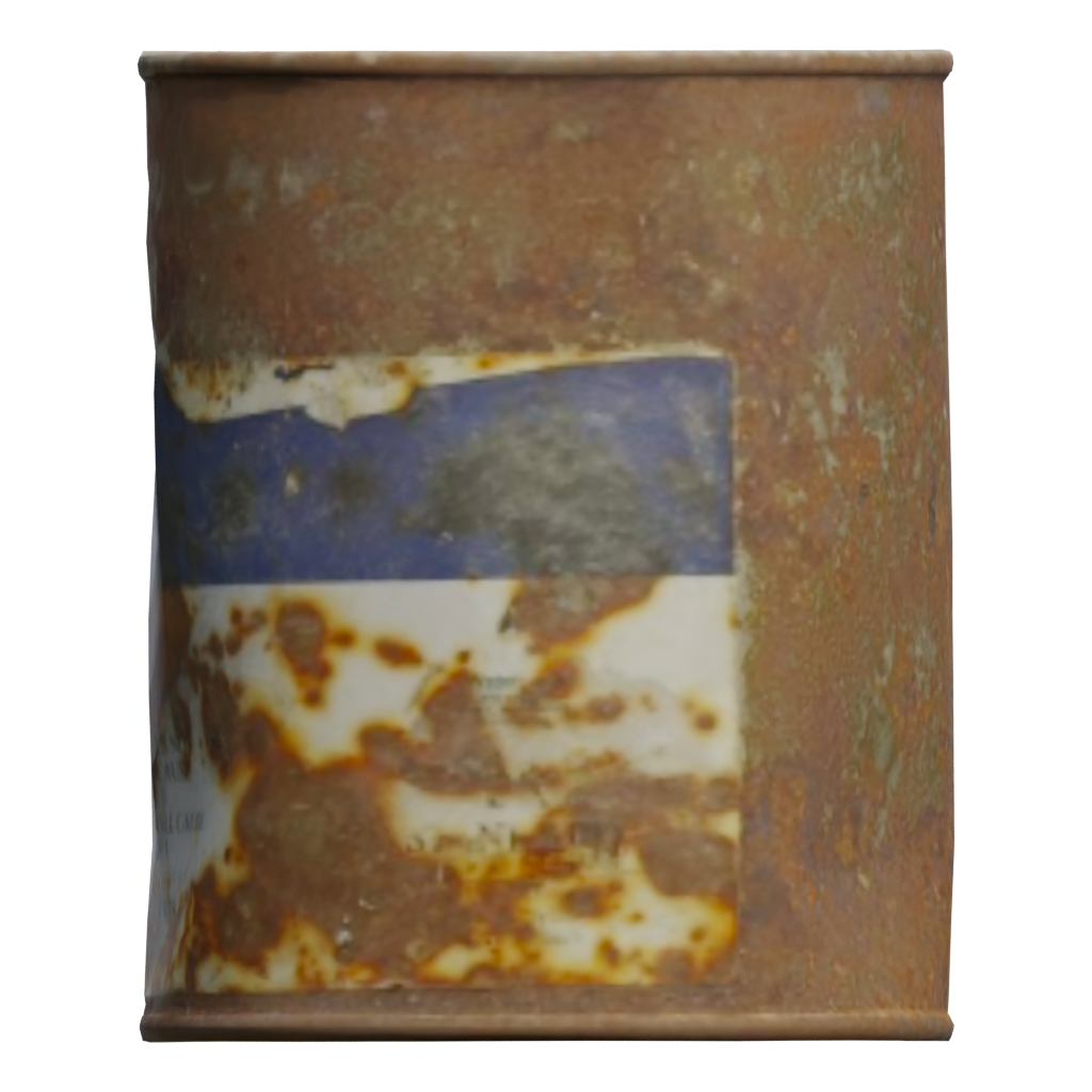 Back view of the Can Rusted 3D model