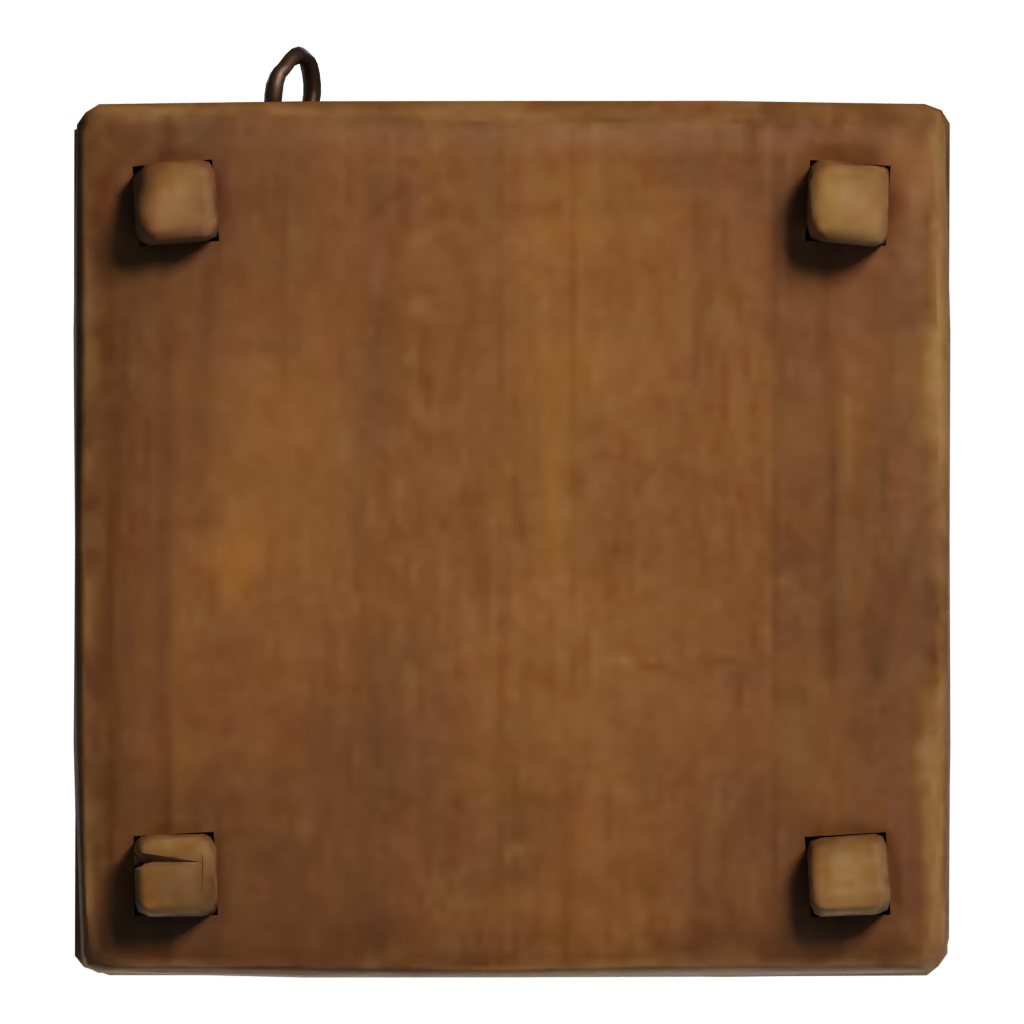 Bottom view of the Wooden Lantern 3D model