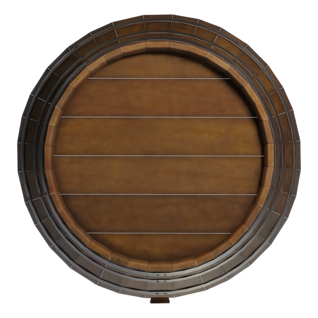 Top view of the Wine Barrel 3D model