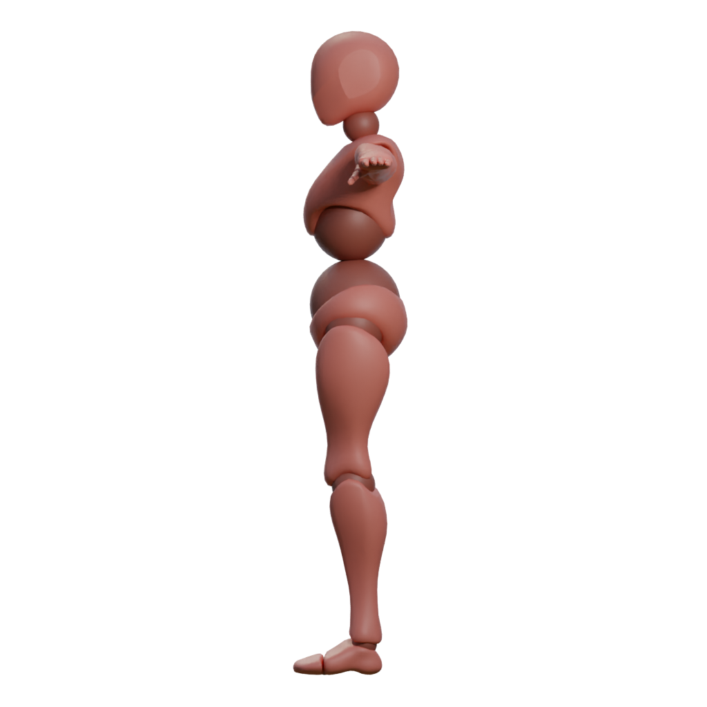 Left view of the X Bot 3D model