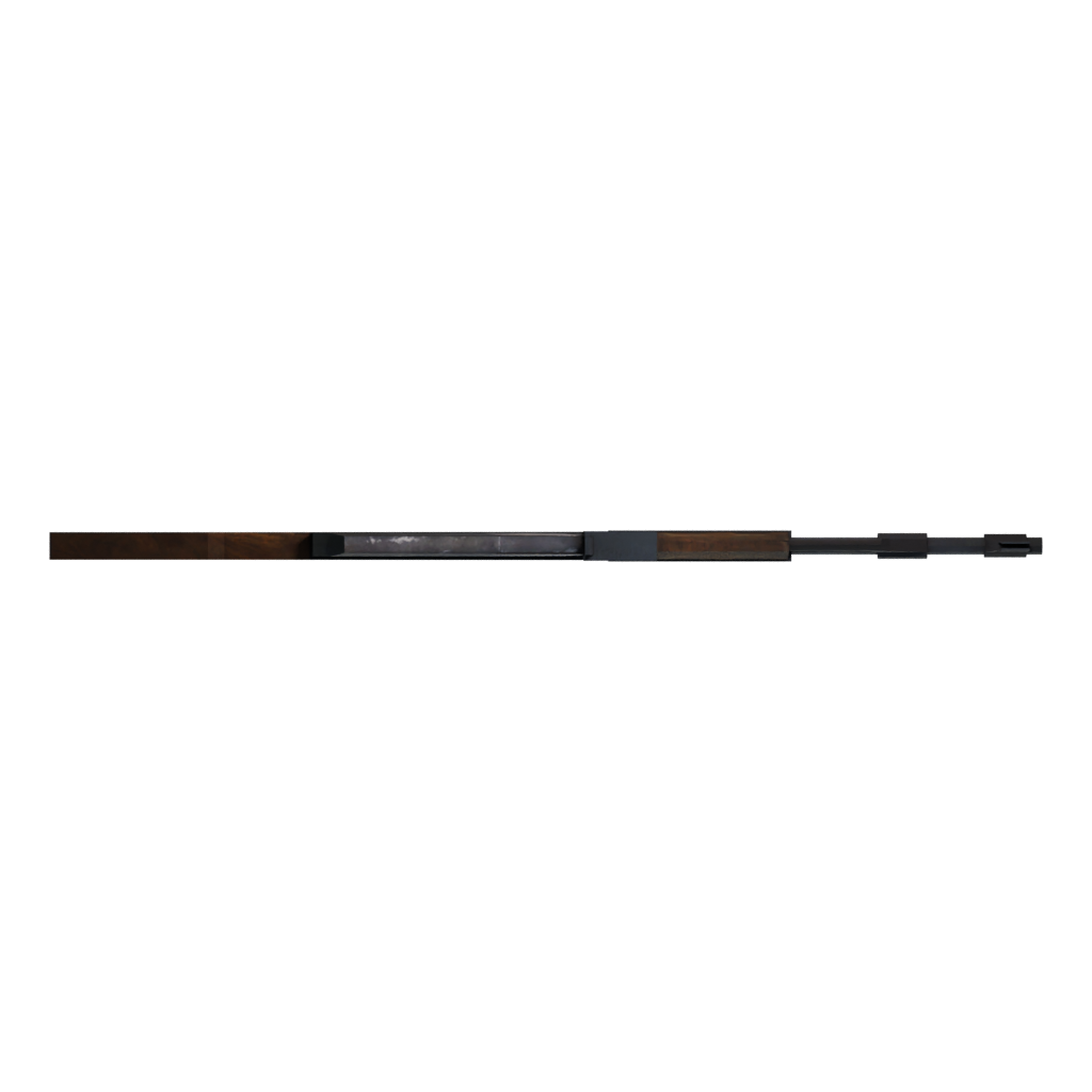 Top view of the AK47 Low Poly 3D model