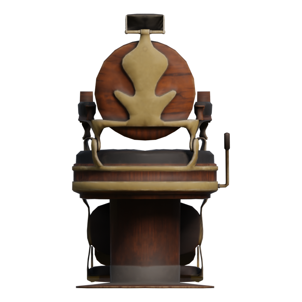 Back view of the Barber Shop Chair 3D model