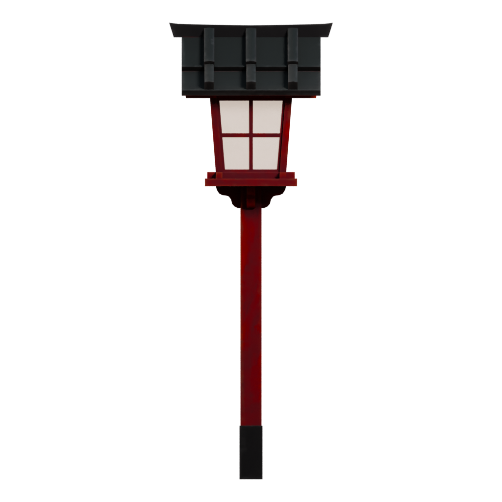 Left view of the Low Poly Lantern 3D model