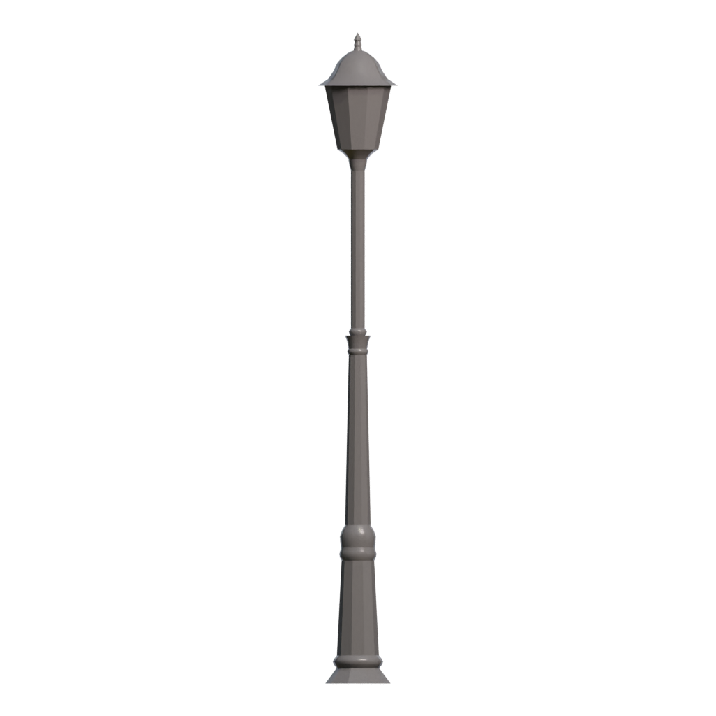 Front view of the Road Light Low Poly 3D model