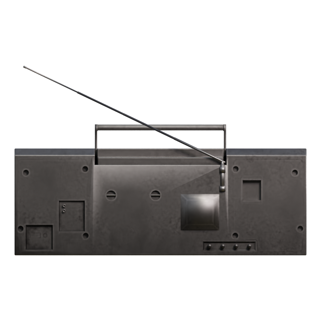 Back view of the Boombox 3D model