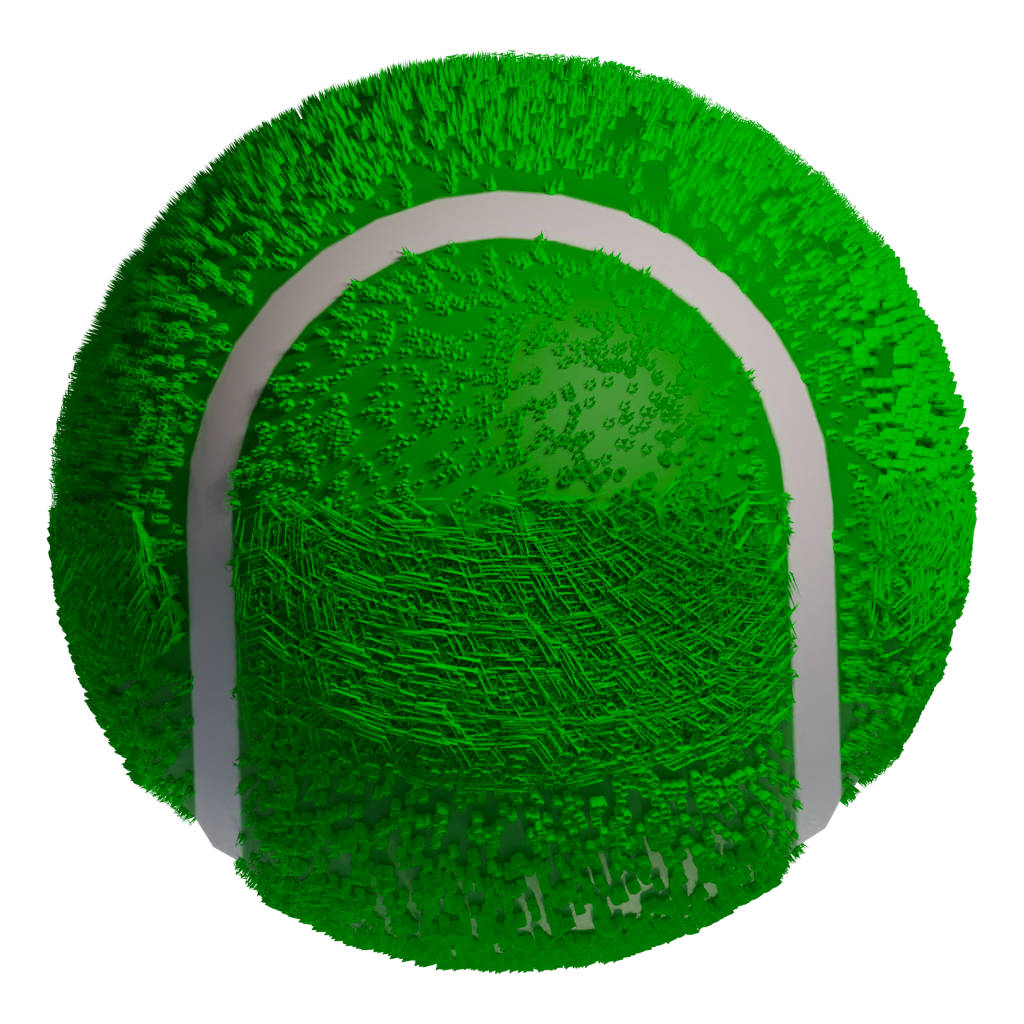Bottom view of the Tennis Ball 3D model