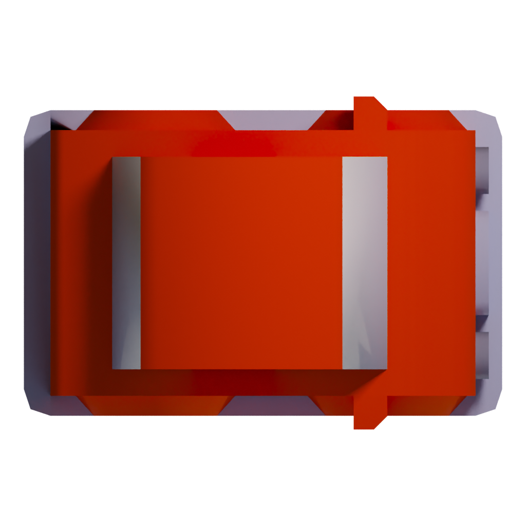 Top view of the Cartoon Low Poly Toy Car 3D model