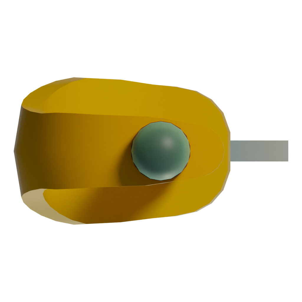 Bottom view of the Low Poly Pirate Sword 3D model