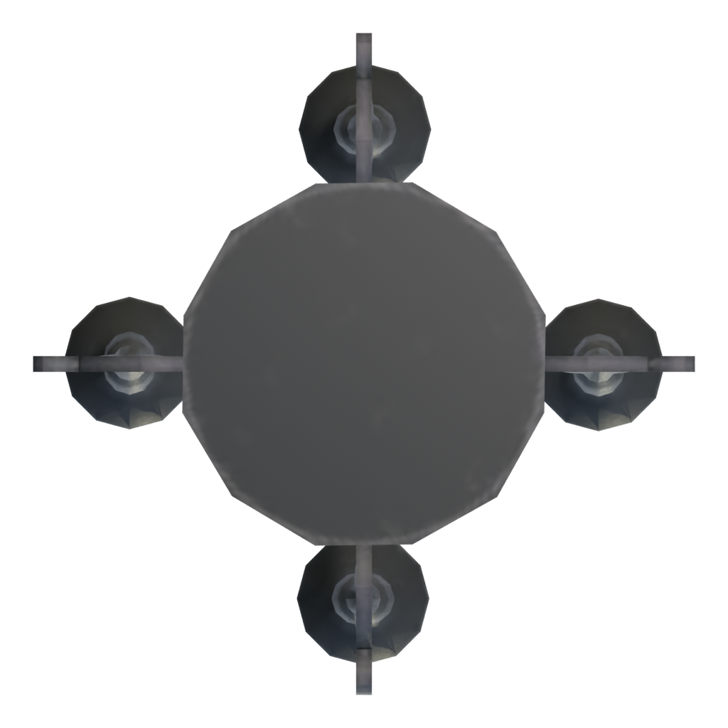 Bottom view of the Candelabrum 3D model