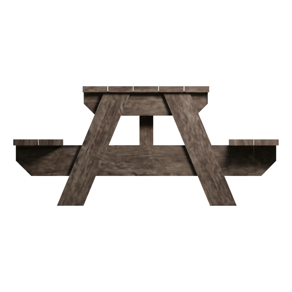Left view of the Low Poly Wooden Bench 3D model