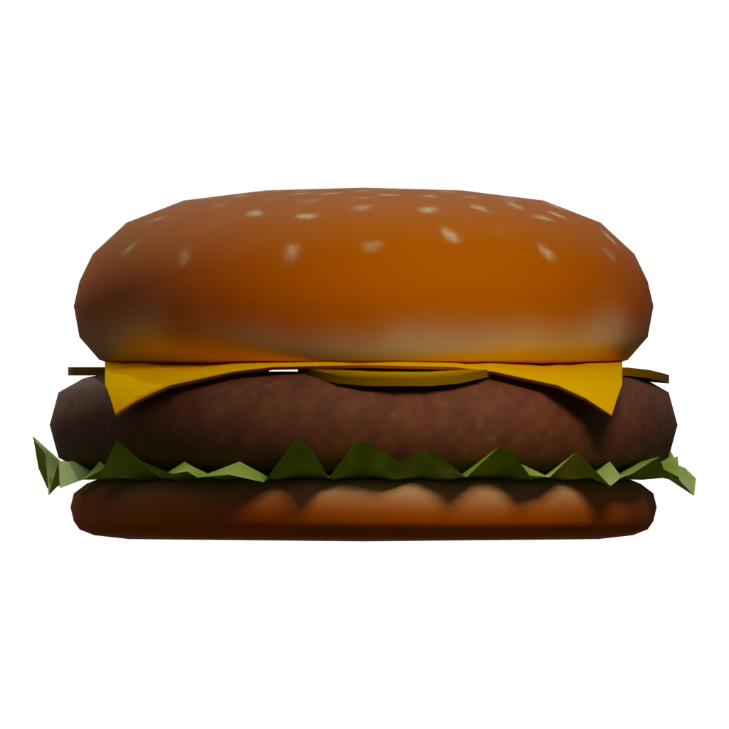 Left view of the Burger Gameready 3D model