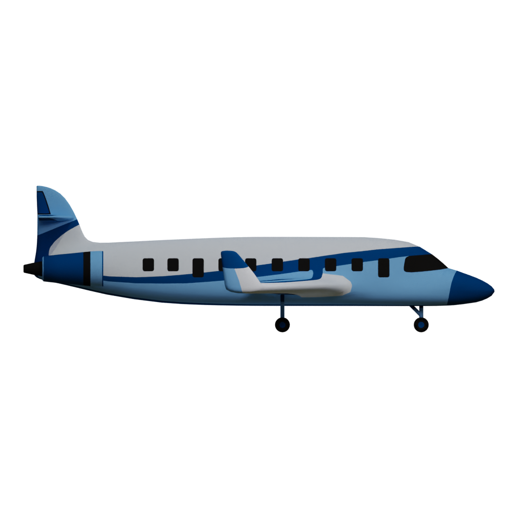 Front view of the Avion Comercial 3D model