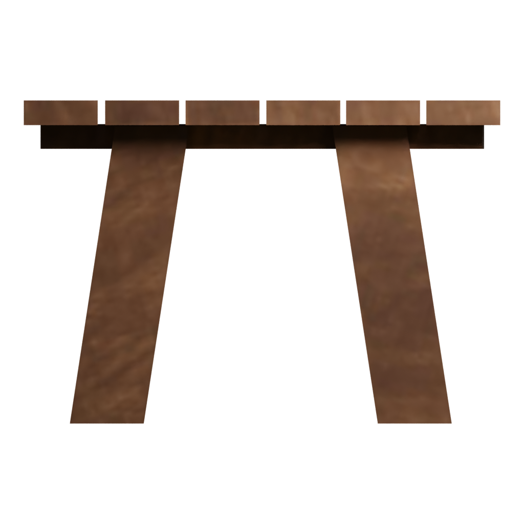 Right view of the Wooden School Desk 3D model